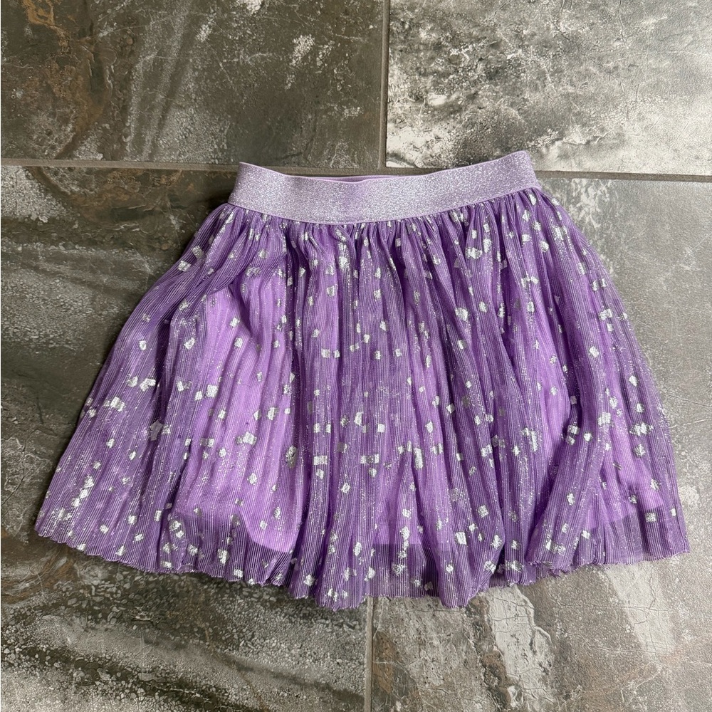 Crewcuts Purple Tulle Skirt with Silver Accents